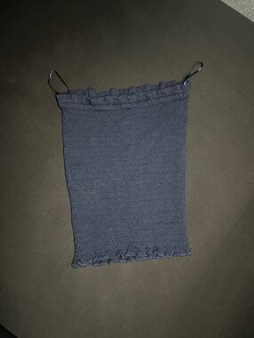 Navy Smocked Tube Top
